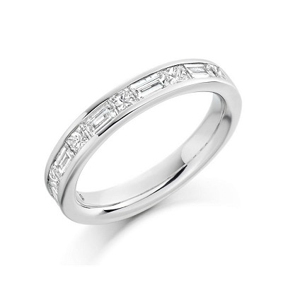 Princess & Baguette Cut Diamond Half Eternity Ring