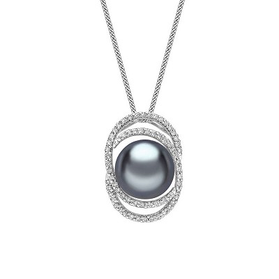 White Gold Pearl & Diamond Necklace