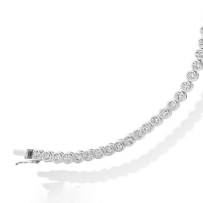 White Gold Round Brilliant Cut Diamond Bracelet