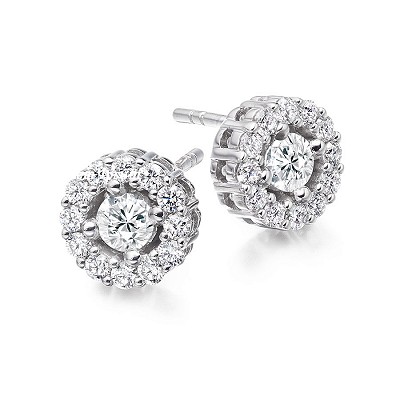 Round Brilliant Cut Diamond Stud Earrings