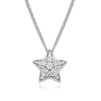 Round Brilliant Cut Diamond Star Necklace